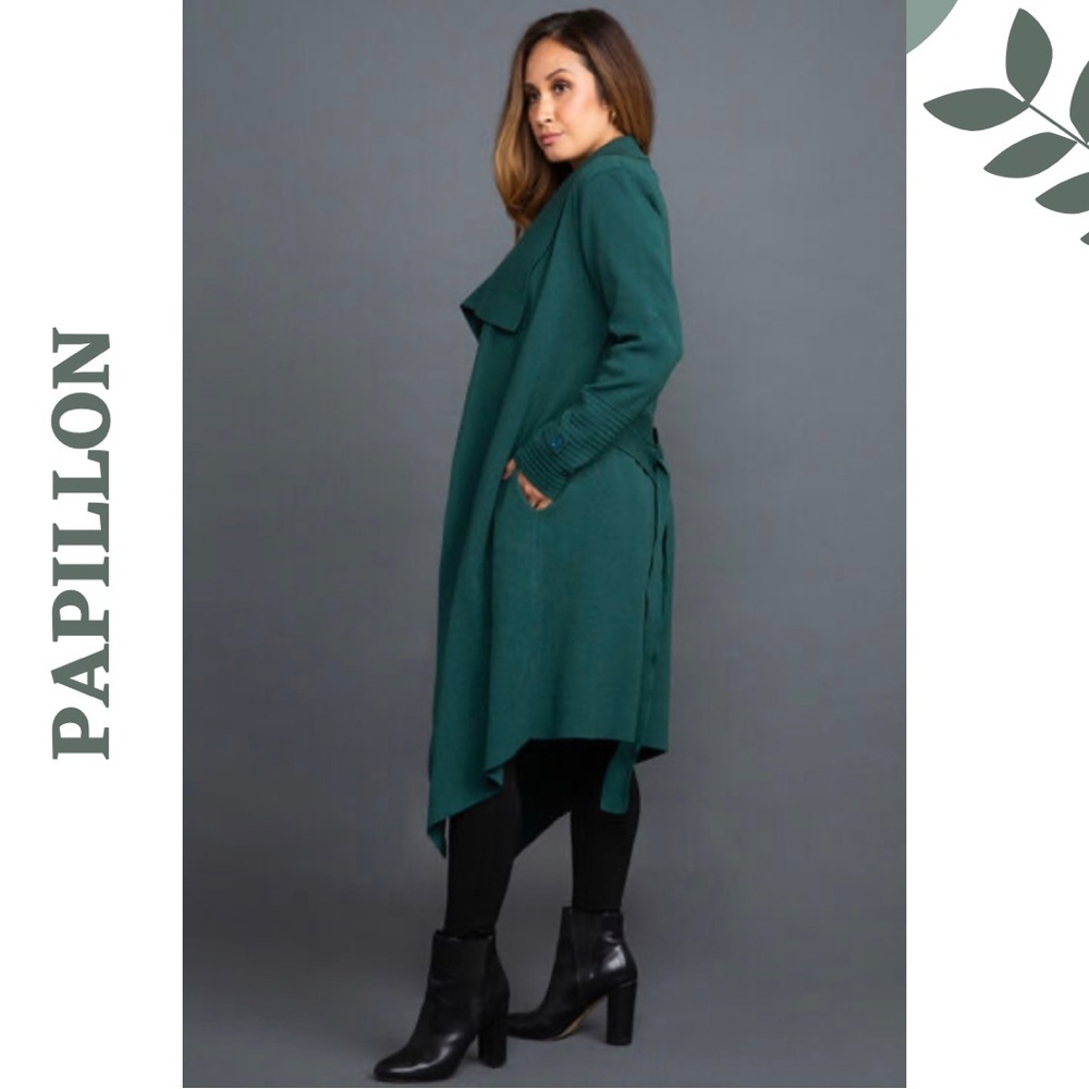 Papillon Emerald Waterfall Cardigan Jacket Small NWT - Picture 3 of 10